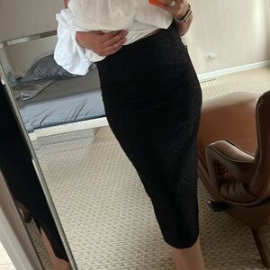 Black Lace Pencil Skirt